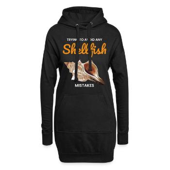 Muschel Muscheln Sammler Strandräuber Schalentiere - Hoodie-Kleid - Schwarz - Vorne
