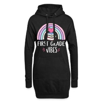 Erste Klasse Stimmung - Hoodie-Kleid - Schwarz - Vorne