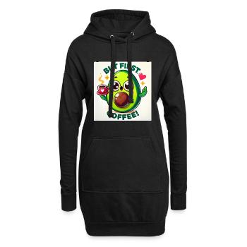 Funny Avocado Coffee Lover Shirt - Hoodie Dress - black - Front