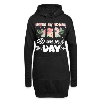 Frau Feminismus Feiertag Mädchen - Hoodie-Kleid - Schwarz - Vorne