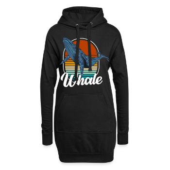 Baleine à bosse de mer Mammifère marin - Sweat-shirt à capuche long Femme - noir - Devant