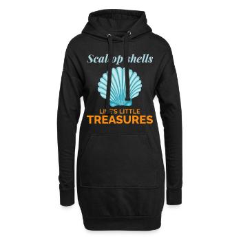 Pétoncles Coquillages Collector Beachcomber Crustacés - Sweat-shirt à capuche long Femme - noir - Devant