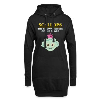 Pétoncles Coquillages Collector Beachcomber Crustacés - Sweat-shirt à capuche long Femme - noir - Devant