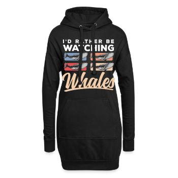 Meer Fisch Tierschutz - Hoodie-Kleid - Schwarz - Vorne
