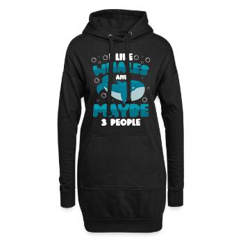 Meer Wasser Tauchen - Hoodie-Kleid - Schwarz - Vorne