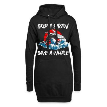 Plongeur baleine bleue d’eau de mer - Sweat-shirt à capuche long Femme - noir - Devant