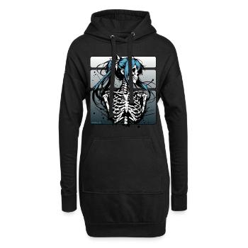 Anime Skull Girl // Totenkopf Mädchen FS0247 - Sweat-shirt à capuche long Femme - noir - Devant