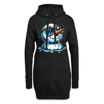 Schmelzender Schneemann mit kühlen Farbtönen - Hoodie-Kleid - Schwarz - Vorne