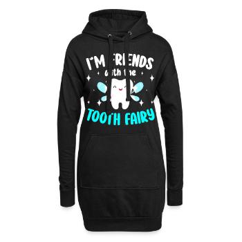 Zahnarzt Bohrer Zahnpflege Zahnspange - Hoodie-Kleid - Schwarz - Vorne