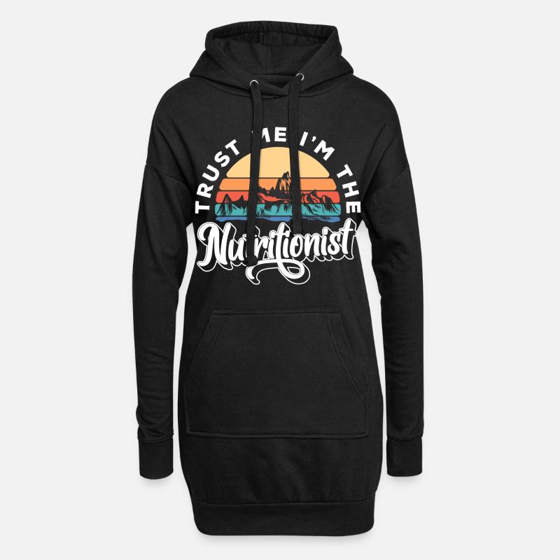 Ernährung Essen - Hoodie-Kleid - Schwarz