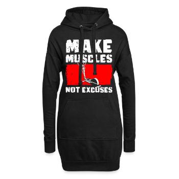Crosstrainer Fitness Muskelaufbau - Hoodie-Kleid - Schwarz - Vorne