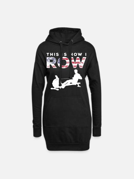 Rowing Machine Rower - Hoodie Dress - black