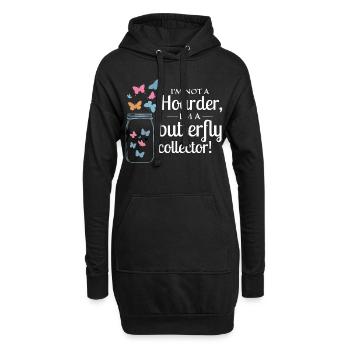 Schmetterlinge, Schmetterlinge, Insektensammler, Entomologie - Hoodie-Kleid - Schwarz - Vorne