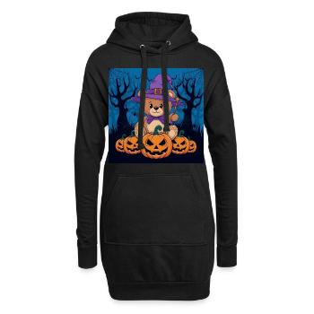 Ours en peluche d’Halloween Ours d’Halloween - Sweat-shirt à capuche long Femme - noir - Devant