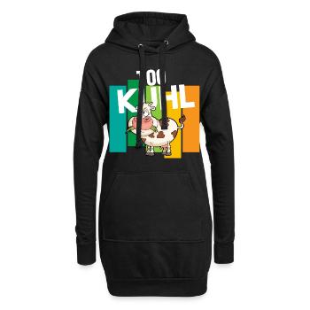 Kuh Landwirtschaft Too Kuhl - Hoodie-Kleid - Schwarz - Vorne