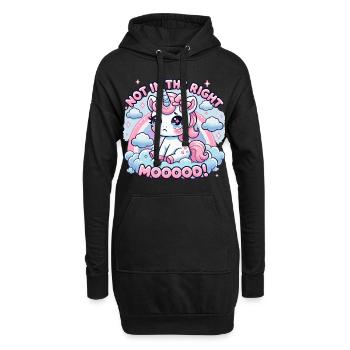 Trauriges Einhorn in „Nicht in der Stimmung“ - Hoodie-Kleid - Schwarz - Vorne