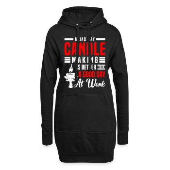 Kerze Wärme Liebe - Hoodie-Kleid - Schwarz - Vorne