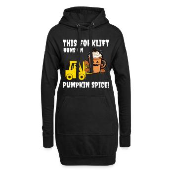 Halloween Gabelstapler Fahrer Pumpkin Spice Lustig - Hoodie-Kleid - Schwarz - Vorne
