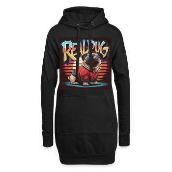 Mops Hundehalter Mops Pugs Real Pug - Hoodie-Kleid - Schwarz - Vorne