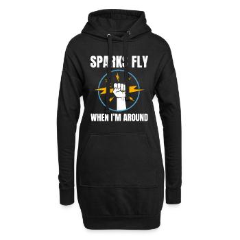 Elektriker Humor Elektrotechniker Ingenieur - Hoodie-Kleid - Schwarz - Vorne