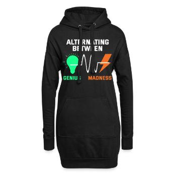 Elektriker: Abwechslung zwischen Genie und Wahnsinn - Hoodie-Kleid - Schwarz - Vorne
