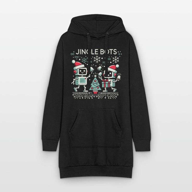 Jingle Bots - Robot de Noël avec code binaire Sweat-shirt à capuche long Femme