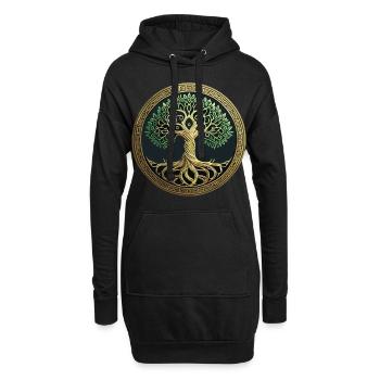 Arbre de Vie Viking Midgard Thor Valhalla - Sweat-shirt à capuche long Femme - noir - Devant