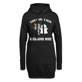 Électricien Halloween Ghost Ground Wire Fun - Sweat-shirt à capuche long Femme - noir - Devant