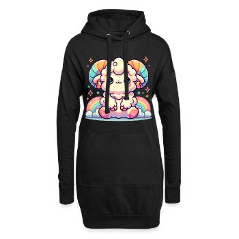 Coloré Mignon Bélier Dessin Animé Illustration - Sweat-shirt à capuche long Femme - noir - Devant