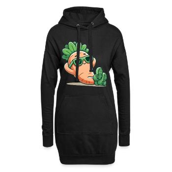 Carotte relaxante fraîche avec lunettes de soleil - Sweat-shirt à capuche long Femme - noir - Devant
