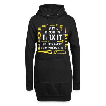 S’il est cassé, je le réparerai - Dire DIY - Sweat-shirt à capuche long Femme - noir - Devant