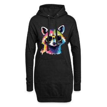Œuvre d’art du raton laveur Pop Art Ratons laveurs - Sweat-shirt à capuche long Femme - noir - Devant
