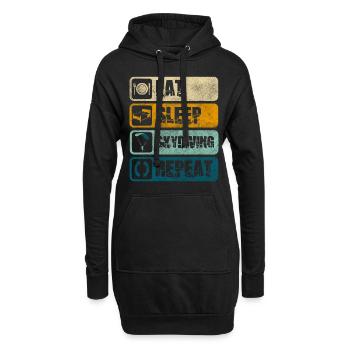Skydive Himmel Höhe Gleitschirmfliegen - Hoodie-Kleid - Schwarz - Vorne
