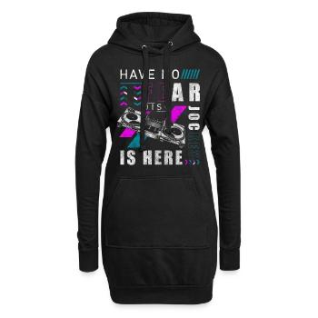 Party Schallplatte Tanzmusik Bass - Hoodie-Kleid - Schwarz - Vorne