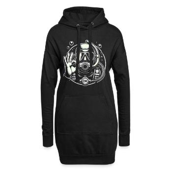 Plongeur sous-marin avec graphique OK Gesture - Sweat-shirt à capuche long Femme - noir - Devant