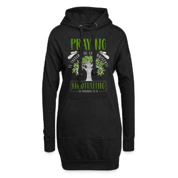 Meditation Achtsamkeit Taoismus - Hoodie-Kleid - Schwarz - Vorne