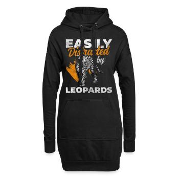 Léopard Animal Sauvage - Sweat-shirt à capuche long Femme - noir - Devant