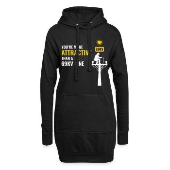 Lineman Valentine 69kV Line Attraction Humor Liebe - Hoodie-Kleid - Schwarz - Vorne