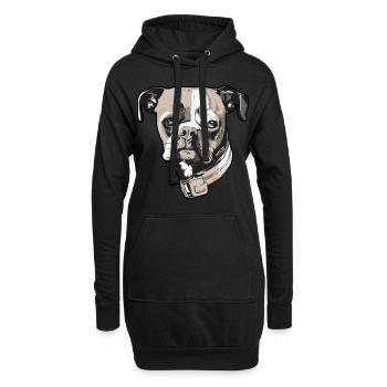 Chien maîtresse à quatre pattes - Sweat-shirt à capuche long Femme - noir - Devant