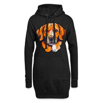 Hund Pfoten Haustiere Tierfreund - Hoodie-Kleid - Schwarz - Vorne