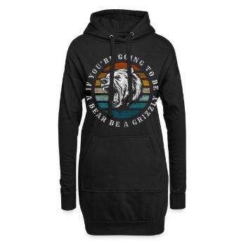 Chasse à l’hibernation de la fourrure d’ours - Sweat-shirt à capuche long Femme - noir - Devant