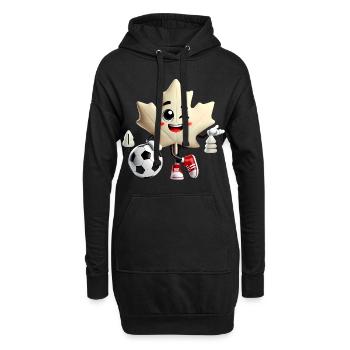 Kanada Maple Leaf Fußball Maskottchen - Hoodie-Kleid - Schwarz - Vorne