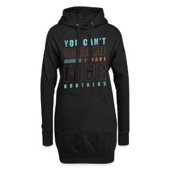 Familie Brüderchen Aufpassen Eltern - Hoodie-Kleid - Schwarz - Vorne