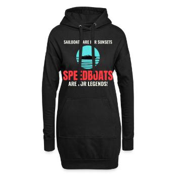 Schnellbootrennen für Bootsfahrer und Nervenkitzel-Suchende - Hoodie-Kleid - Schwarz - Vorne