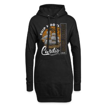 Modellschiff Kapitän Boote Schifffahrt - Hoodie-Kleid - Schwarz - Vorne