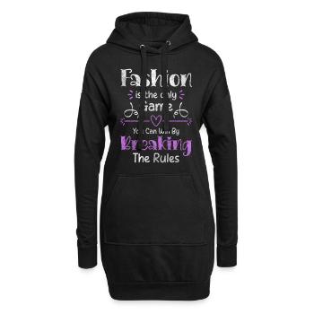 Mode Individuell Kleidung - Hoodie-Kleid - Schwarz - Vorne