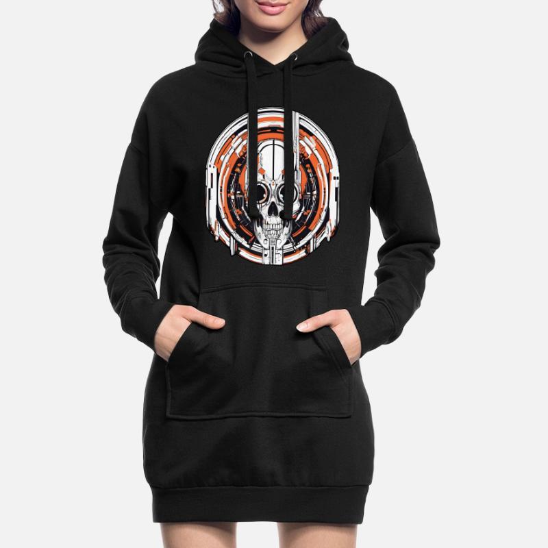 Techno Hardstyle Electro Robotik Hoodie-Kleid