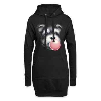 Terrier joueur avec chewing-gum - Sweat-shirt à capuche long Femme - noir - Devant