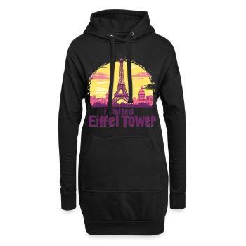 Tour eiffel à Paris - Sweat-shirt à capuche long Femme - noir - Devant