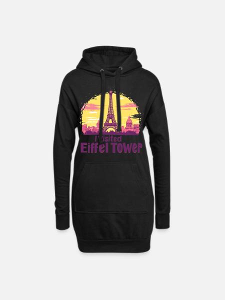 Eiffel Tower in Paris - Hoodie Dress - black